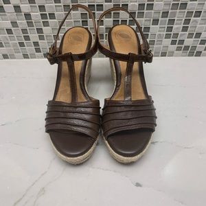 Nurture brown and khaki wedges